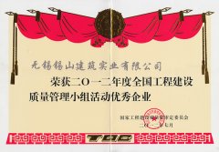 2012全國工程建設質量管理小組活動優秀企業